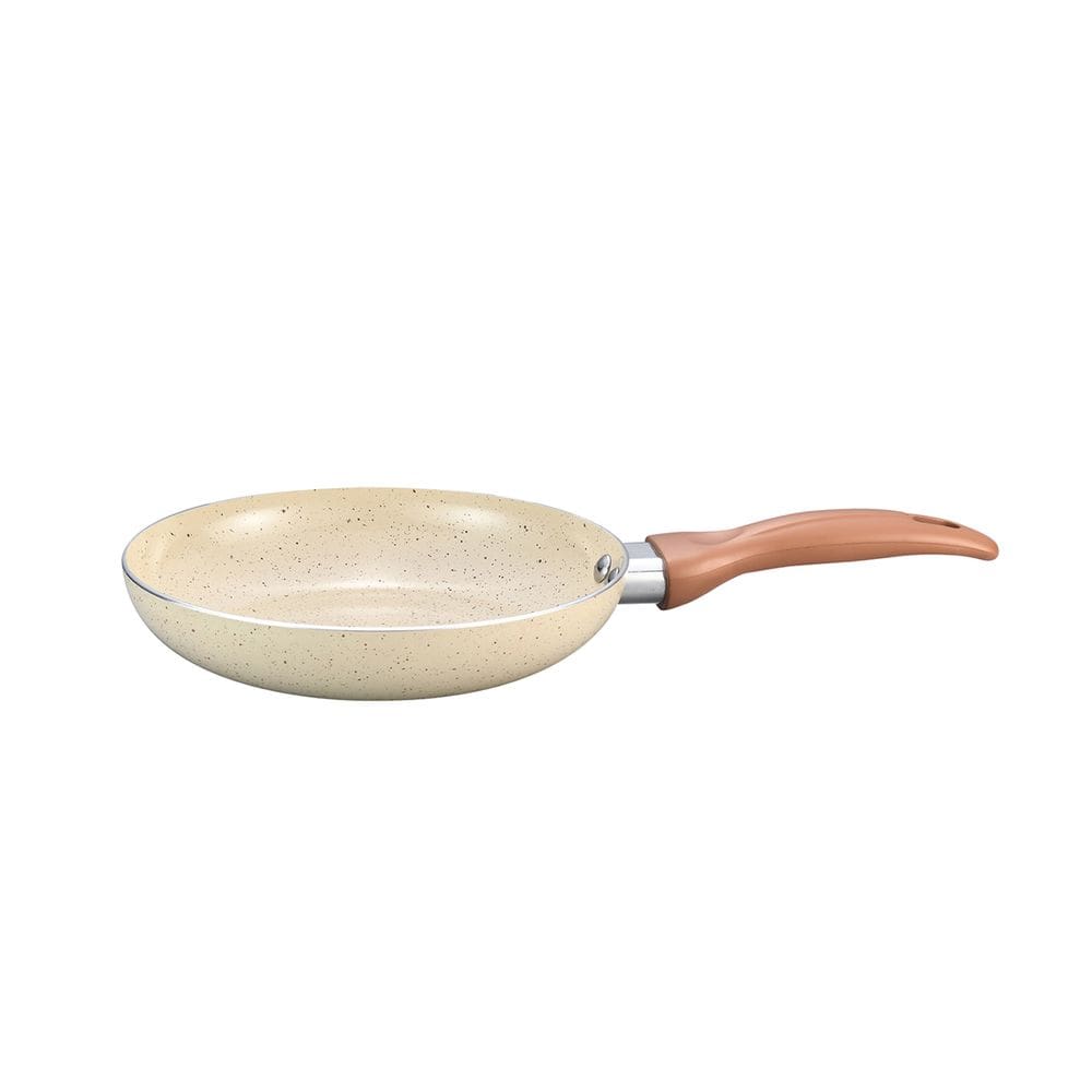 frigideira antiaderente 20cm de ceramica e aluminio bege - Oikos