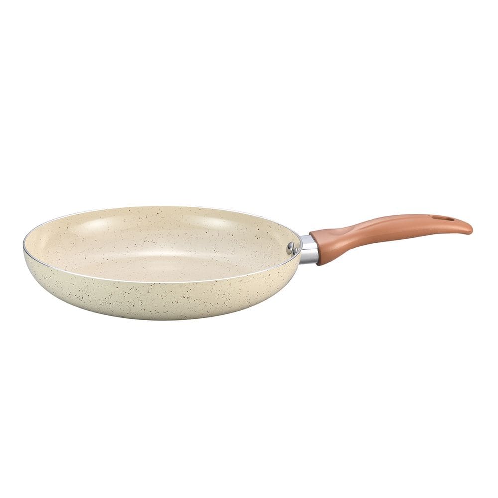 frigideira antiaderente 24cm de ceramica e aluminio bege - Oikos