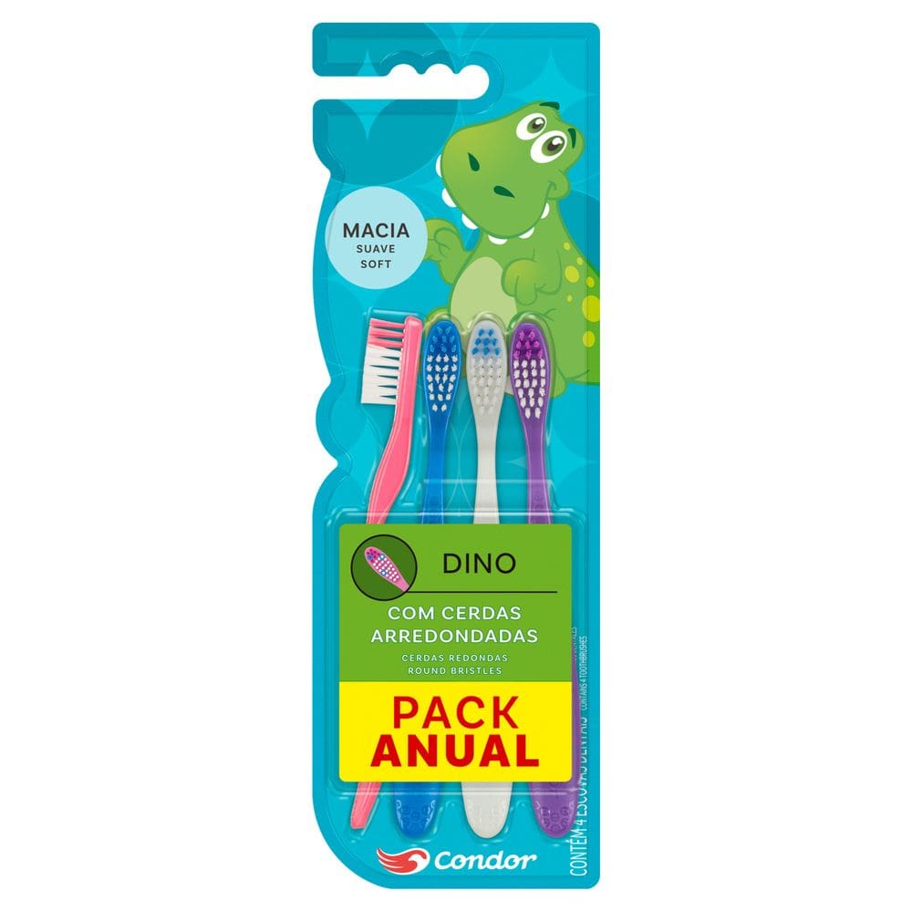 Pack Escova Dental Infantil Condor 4 Unidades