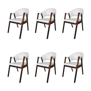 Kit 6 Cadeiras De Jantar Madeira Maciça Mogno Premium Helen Facto Branco