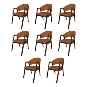 Kit 8 Cadeiras De Jantar Madeira Maciça Mogno Premium Helen Facto Caramelo