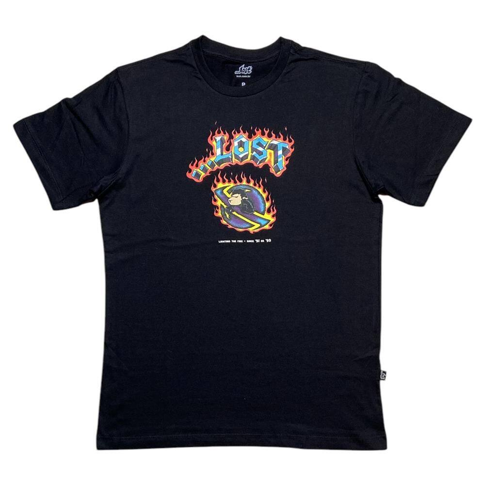 Camiseta Lost Flames SM25 Masculina Preto