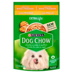 Ração Úmida para Cachorro Dog Chow Adultos Raças Minis e Pequenas Purina Extra Life Sabor Frango Sachê 100g