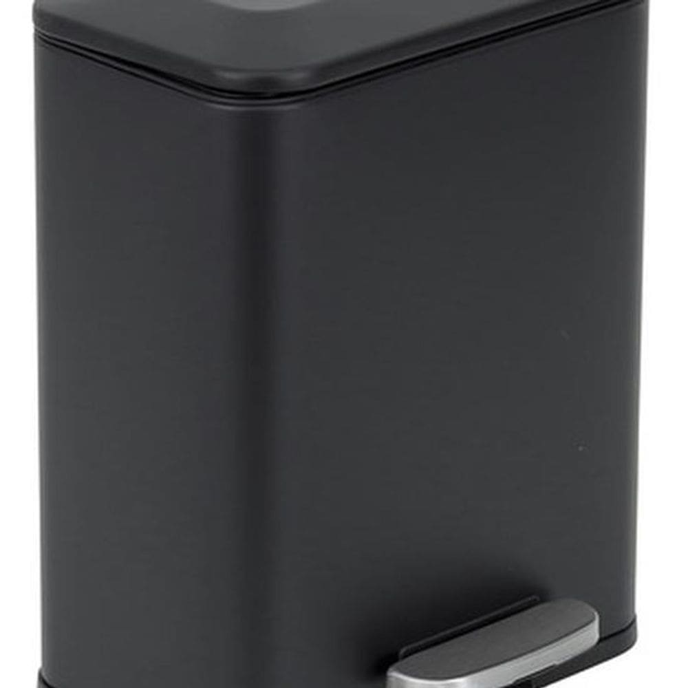 Lixeira De Chão Para Banheiro 5l Metal 29x23x20cm - Preto