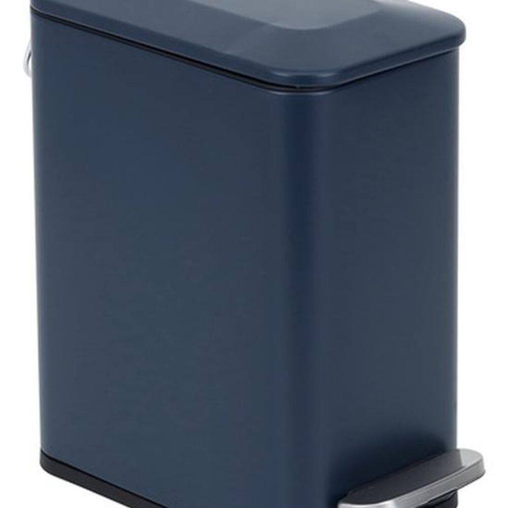 Lixeira De Chão Para Banheiro 5l Metal 29x14x27cm - Azul