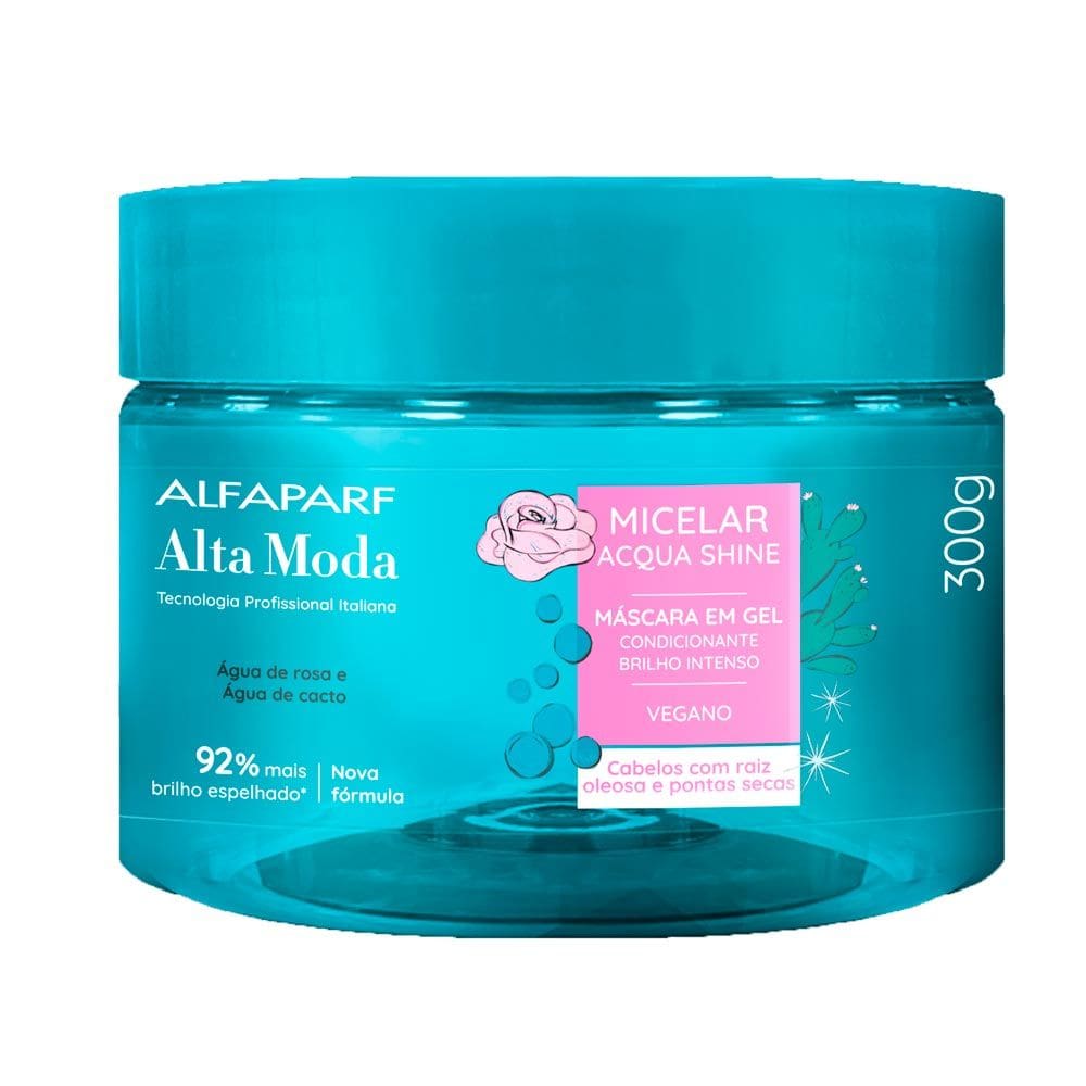 Máscara em Gel Alfaparf Alta Moda Micelar Acqua Shine Condicionante Brilho Intenso 300g