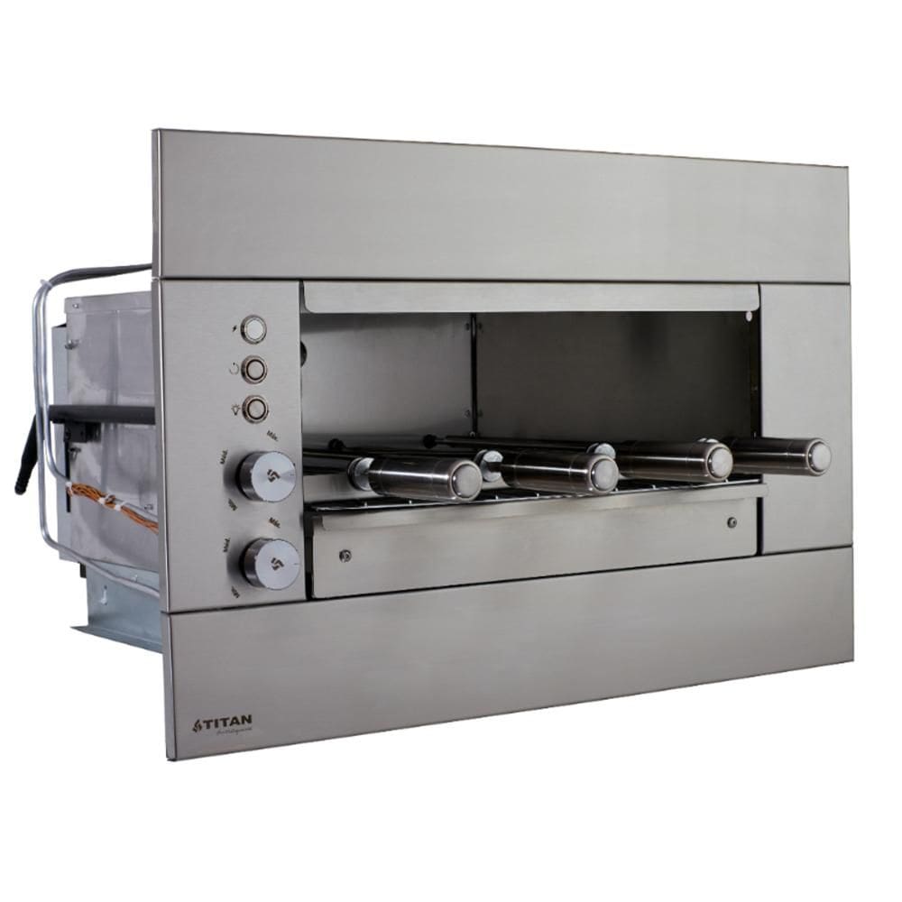 Churrasqueira a Gás Natural de Embutir Titan Prime Suprema 4 Espetos Rotativos 127V