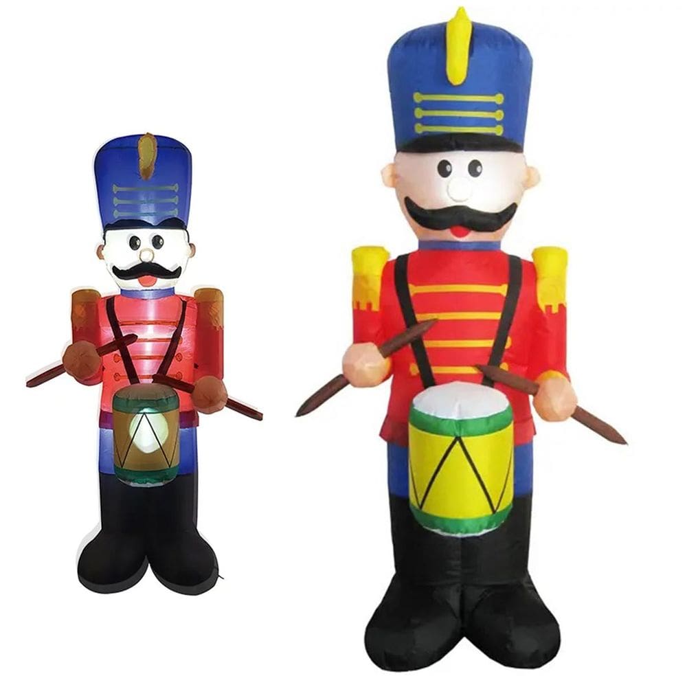 Boneco Quebra Nozes Inflavel Natal Natalino Gigante Iluminaçao Decoraçao Casa Festa Fim de Ano Jardim Loja