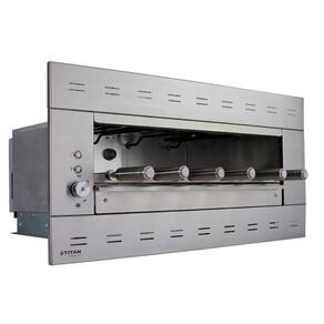Churrasqueira Elétrica de Embutir Titan Suprema 6 Espetos Giratórios Painel Ventilado 127V