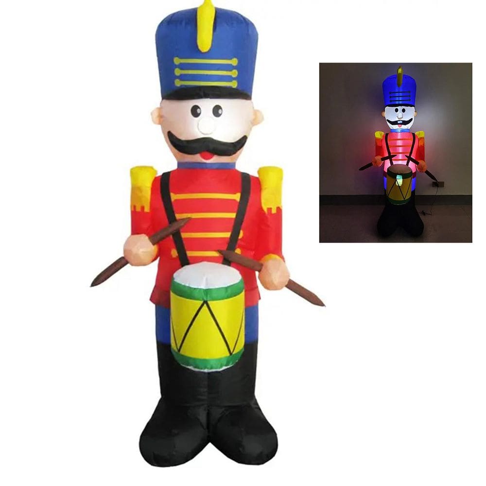 Boneco Quebra Nozes Inflavel Natal Natalino Gigante Iluminado Festa Comemoraçao Fim de Ano Decoraçao Casa Jardim Porta