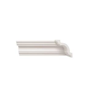 Rodateto de Poliestireno 8cm X 80mm Liso Metro Linear-5101a1 - Barra com 2,0 Ml - caixa com 2 Unidade - Branco