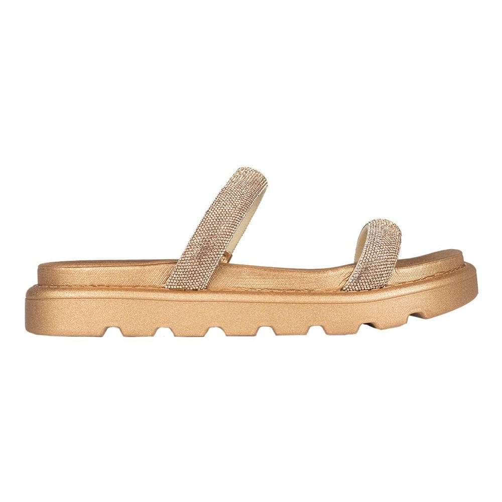 Sandália Papete Vizzano Flat Form Três Tiras Metal