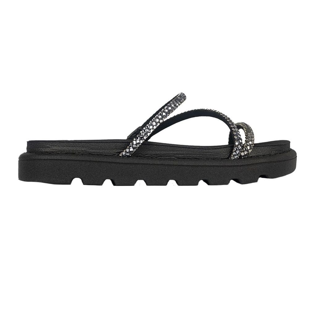 Sandália Papete Vizzano Flat Form Três Tiras Metal