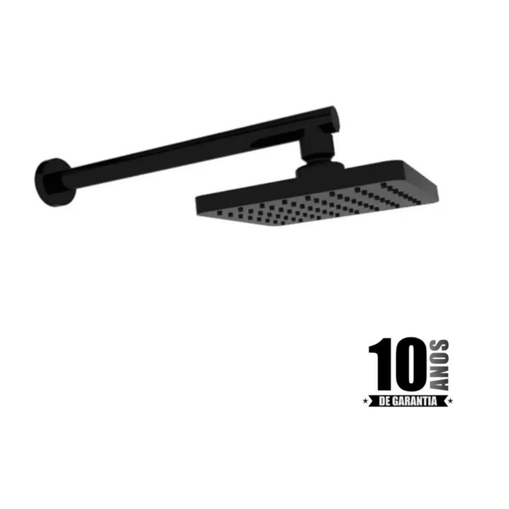 Japi Chuveiro Quadrado 15cm Preto Cvq15k