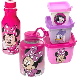Kit Porta Lanche Escola Passeio Minnie Rosa Plasutil