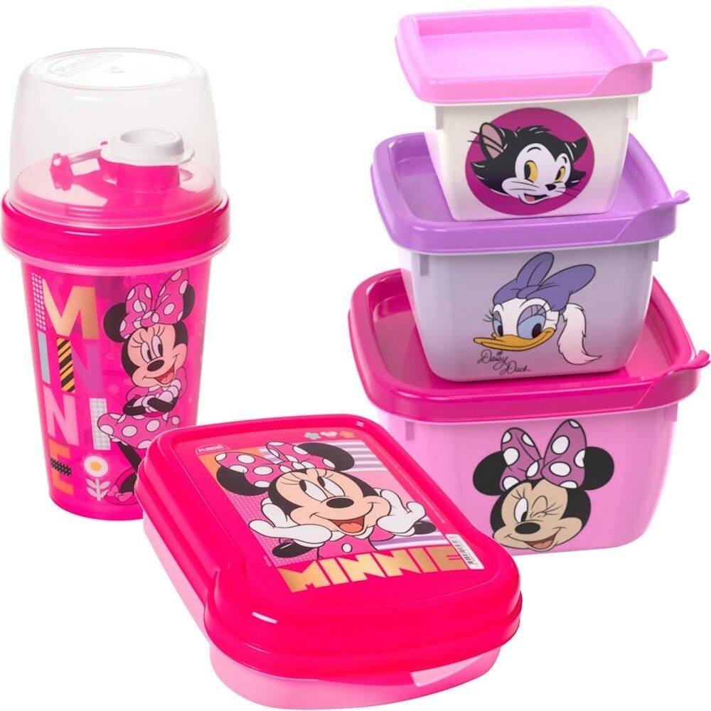 Conjunto Porta Lanche Infantil Minnie Rosa Passeio Escola