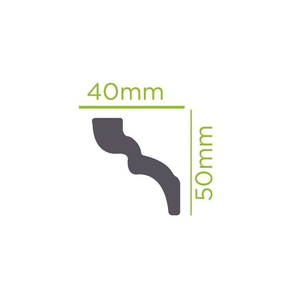 Kit com 20 Barras Rodateto de Poliestireno 5cm X 40mm Liso 40m Branco
