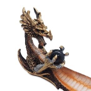 Incensário Vareta Dragão Cobre Mágico Bola de Cristal 33cm