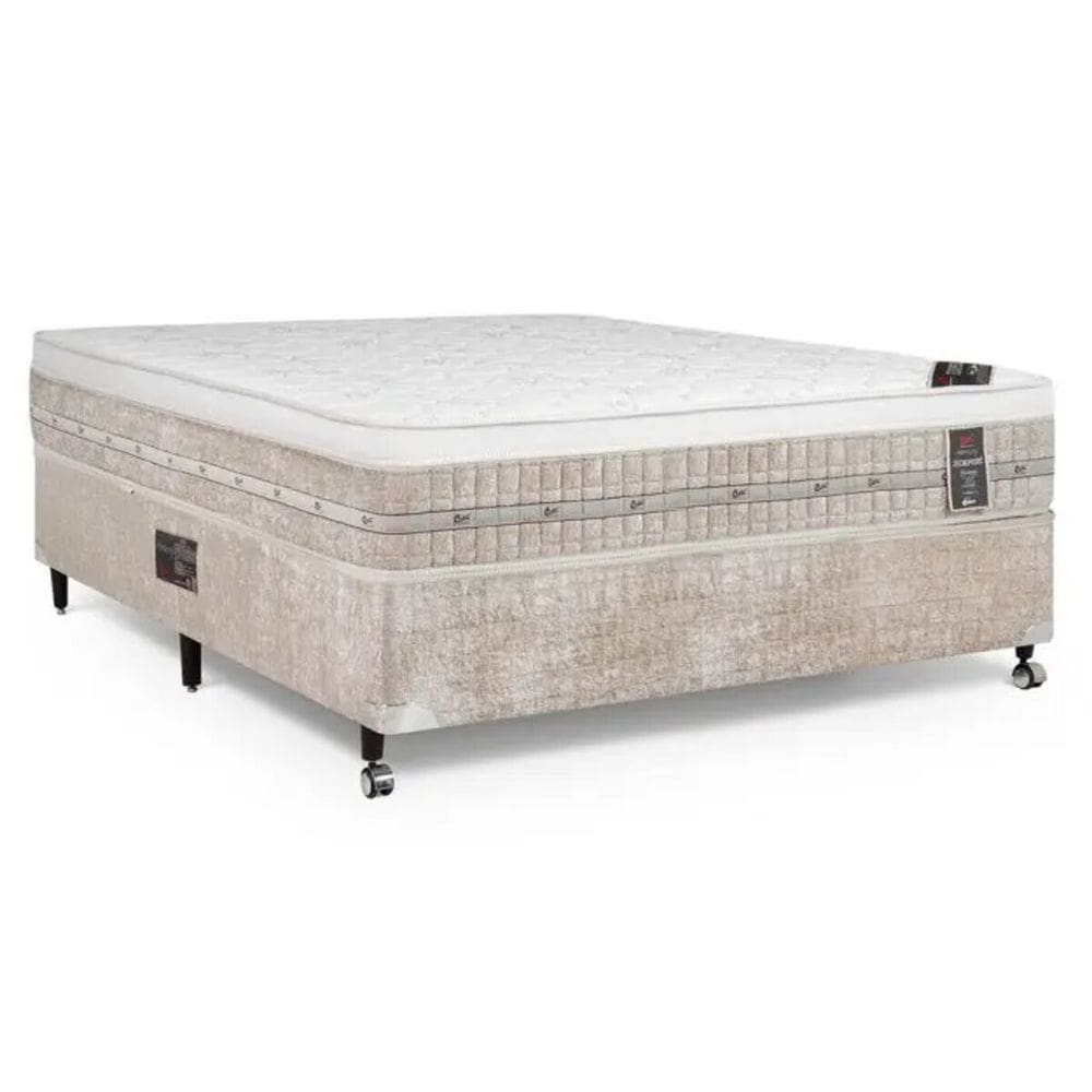 Cama Box Casal Castor Premium Tecnopedic 138x188x57 + Box Castor