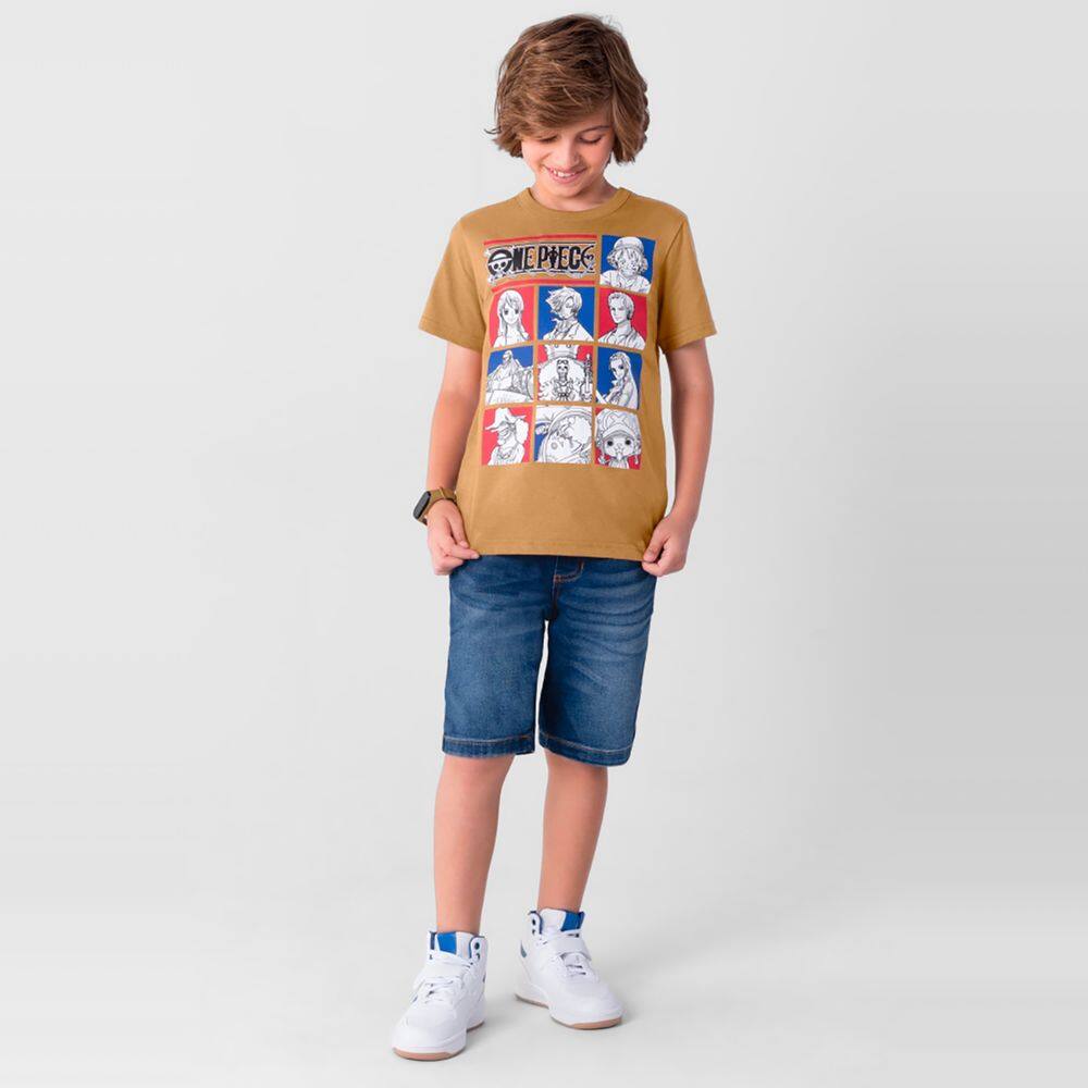 Camiseta One Piece infantil unissex Brandili