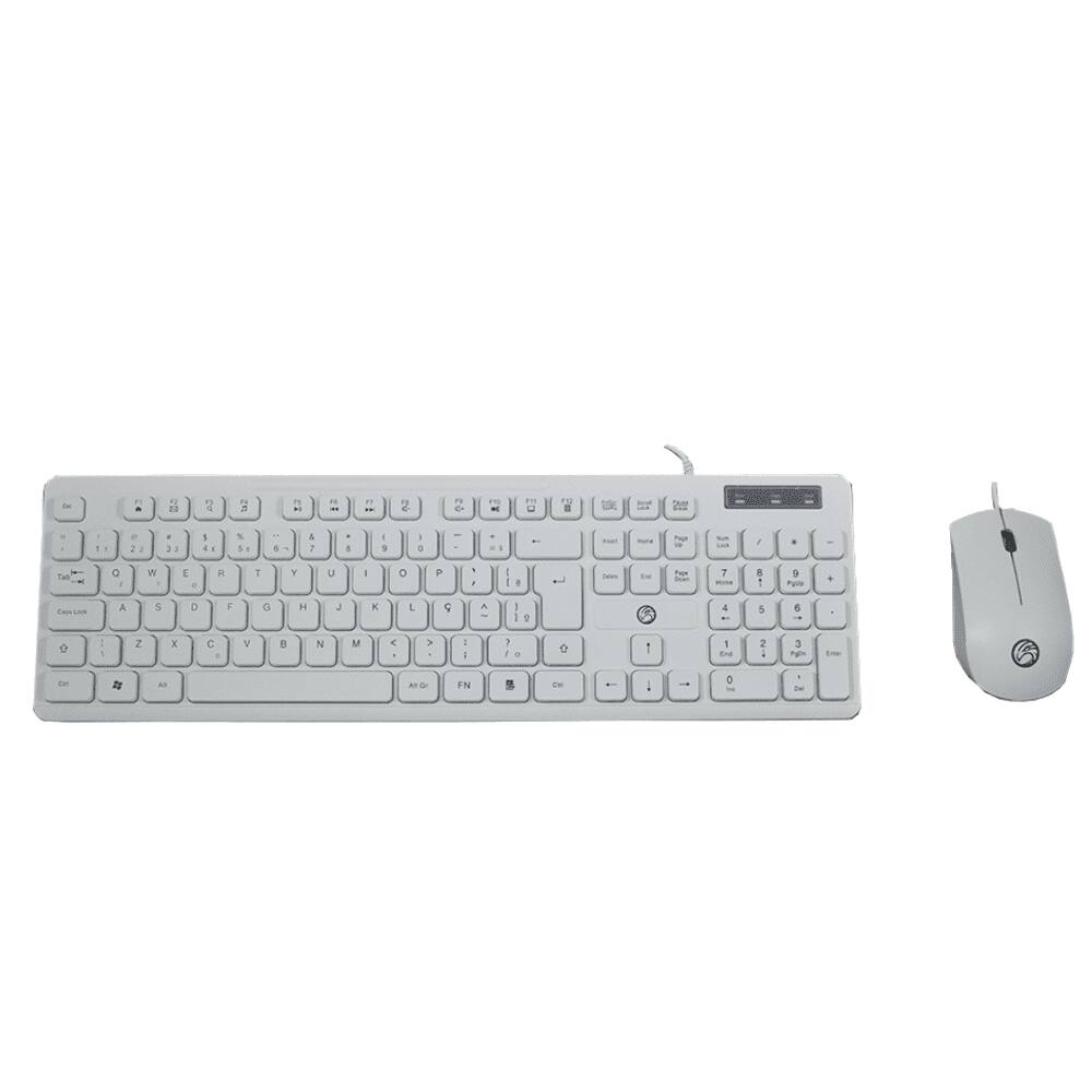 Kit Teclado E Mouse BrazilPC Com Fio Branco