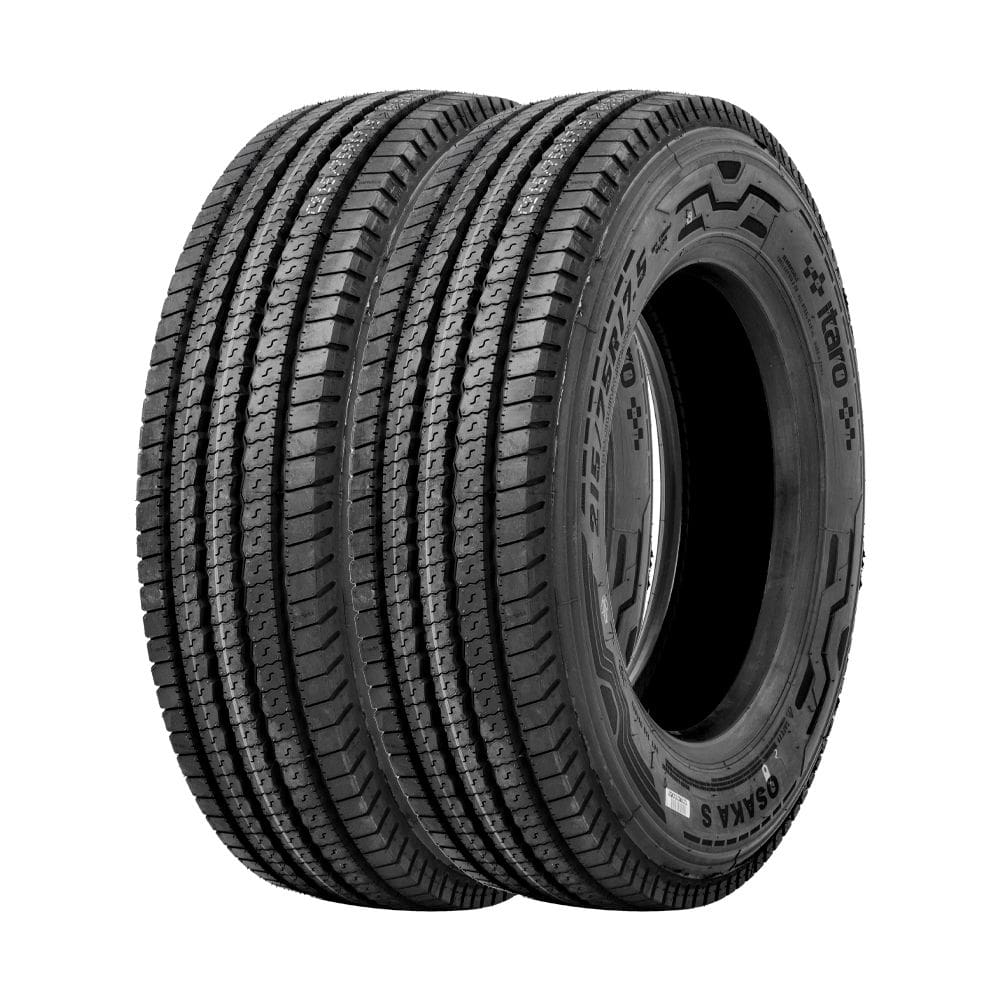 Jogo 2 Pneus Itaro Aro 17.5 Osaka S 215/75R17.5 126/124L 16 Lonas - Direcional / Liso