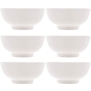 Conjunto 6 Tigelas Brancas de Porcelana 540ml Bowls Lyor Clean para Sopas Caldos Saladas