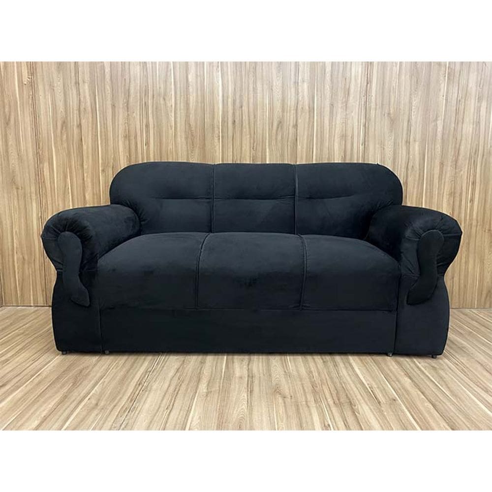 Sofá 3 Lugares Preto 601 Viena