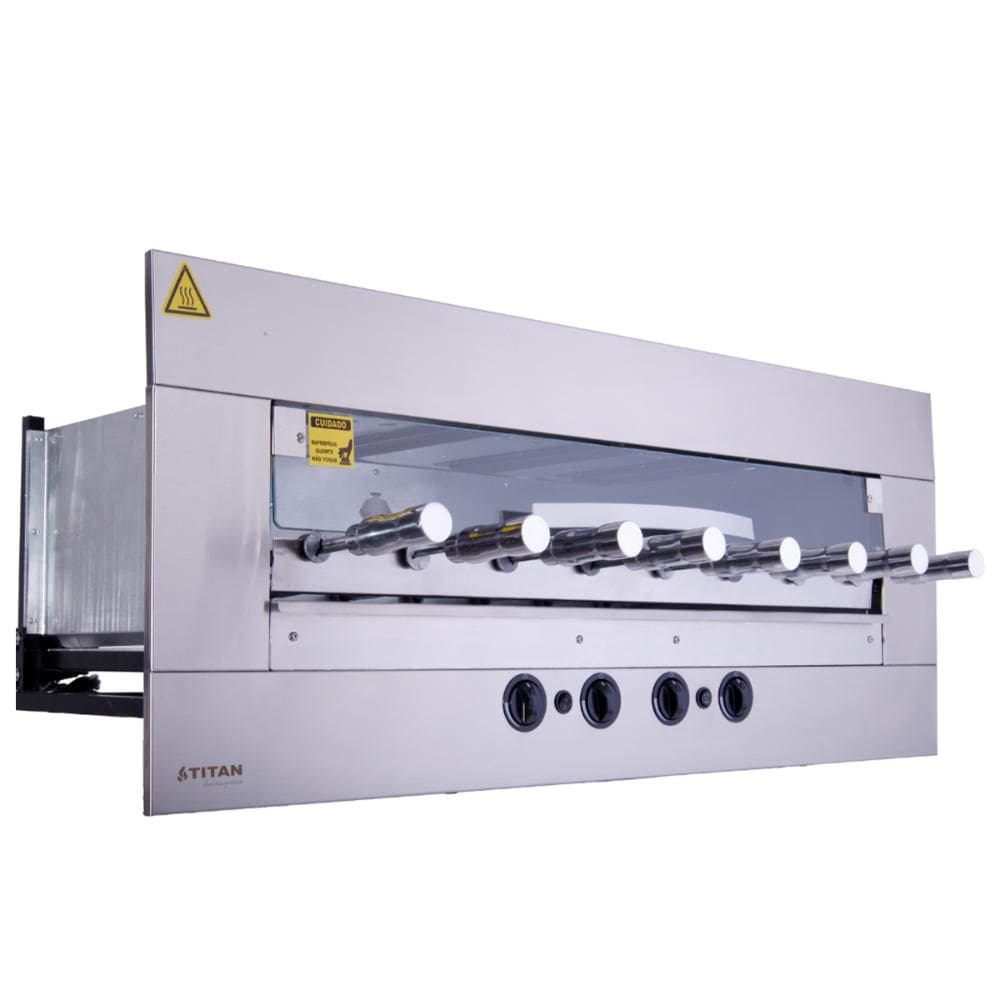 Churrasqueira a Gás de Embutir Titan 8 Espetos Rotativos 220V
