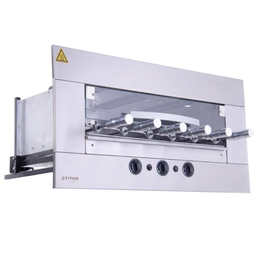 Churrasqueira a Gás de Embutir Titan 6 Espetos Rotativos 127V