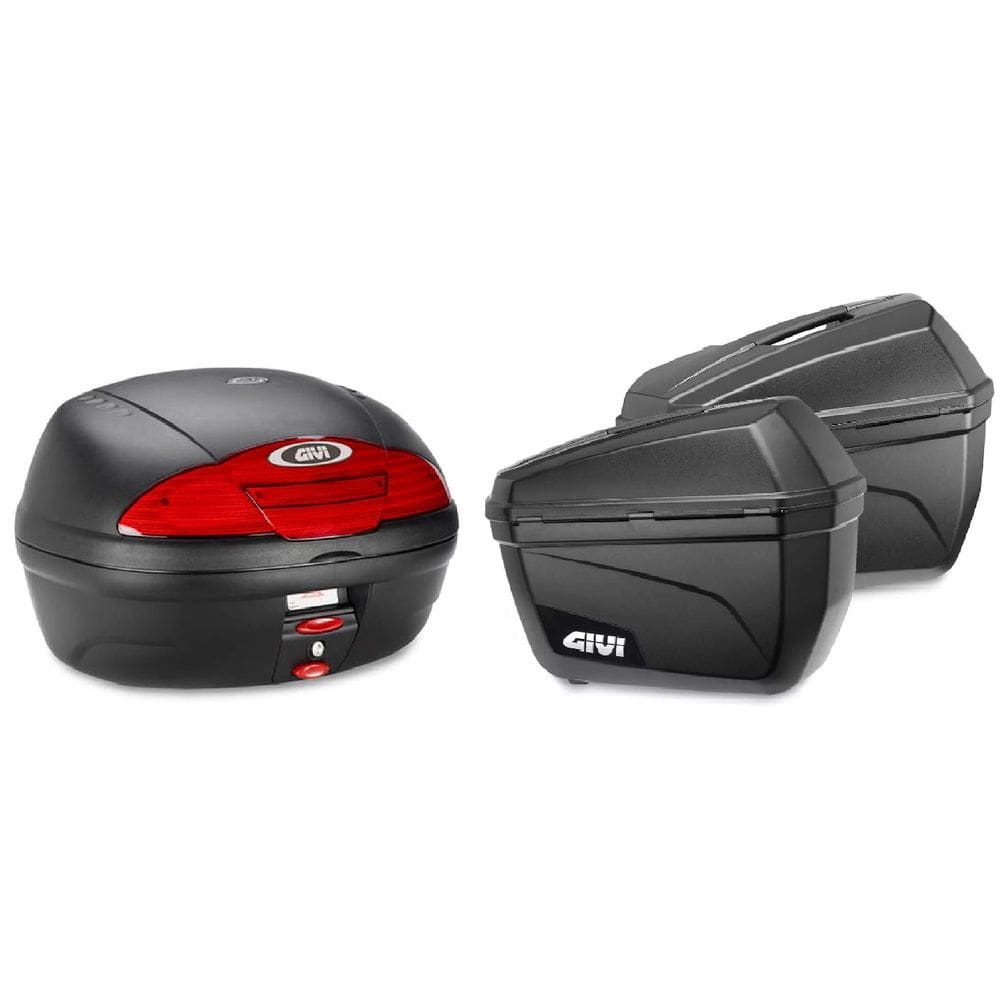 Bauleto Bau Maleta Moto Motoqueiro 45L Monolock Simply E-450N + Bau 22L Lateral E-22N Givi Bmw 1200R Tiger Honda