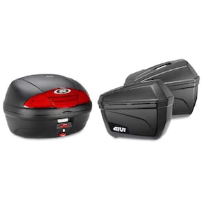 Bauleto Bau Maleta Moto Motoqueiro 45L Monolock Simply E-450N + Bau 22L Lateral E-22N Givi Bmw 1200R Tiger Honda