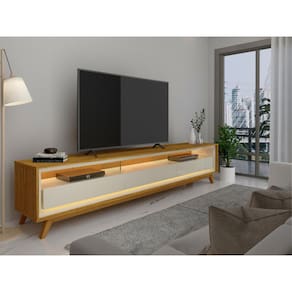 Rack com Led Requinte para Tv 75" - Naturale/Off White