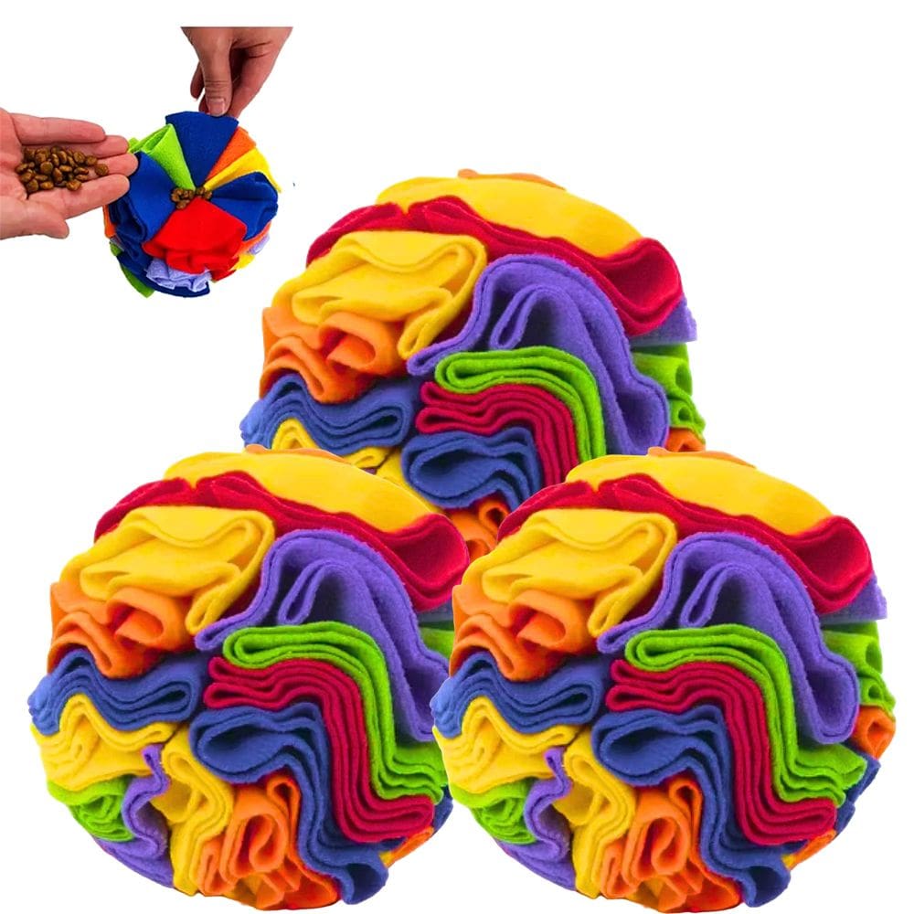 Kit 3 Brinquedo Bola de Fuçar para Cachorro Esconder Petisco Interativo