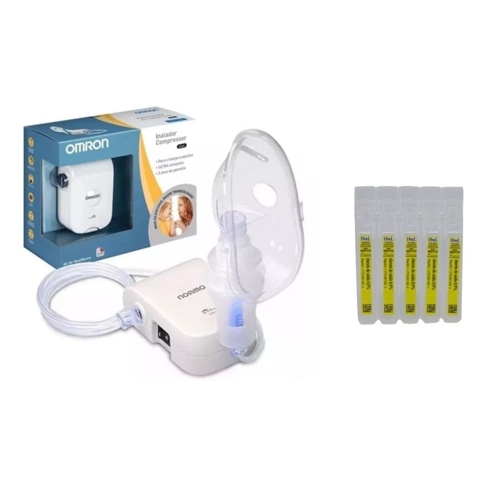 Inalador Nebulizador Omron Portátil Silencioso Com Soro