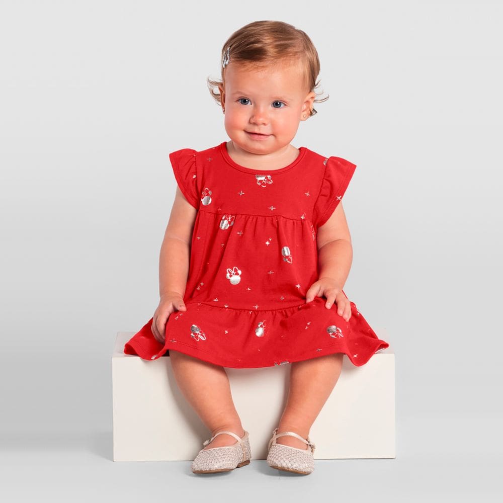 Vestido bebê menina da minnie Mundi