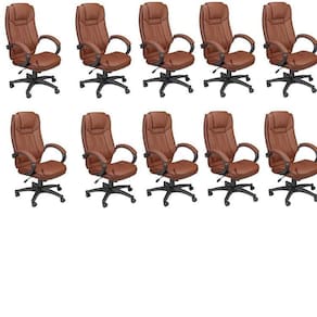 Kit 10 Cadeira de Escritório Presidente Giratória Office Nova Córdoba Marrom