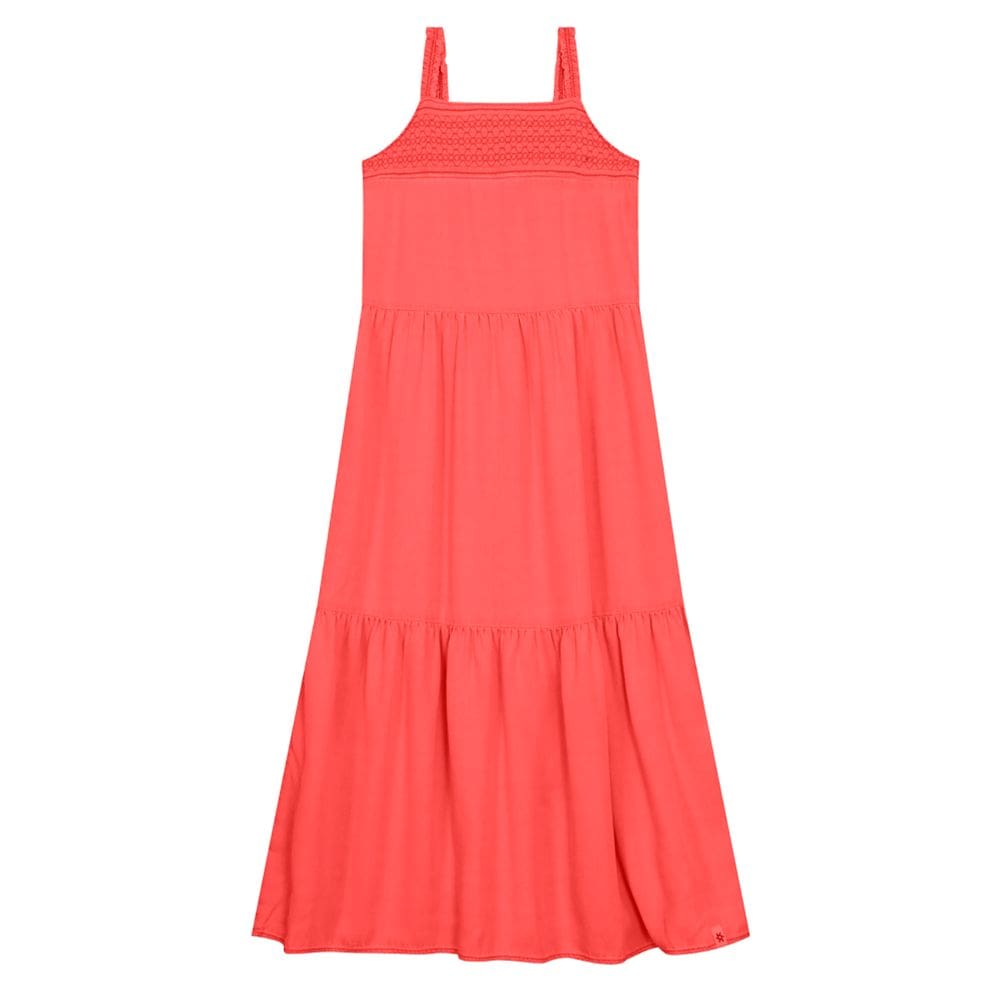 Vestido longo jeans infantil menina com recortes Brandili