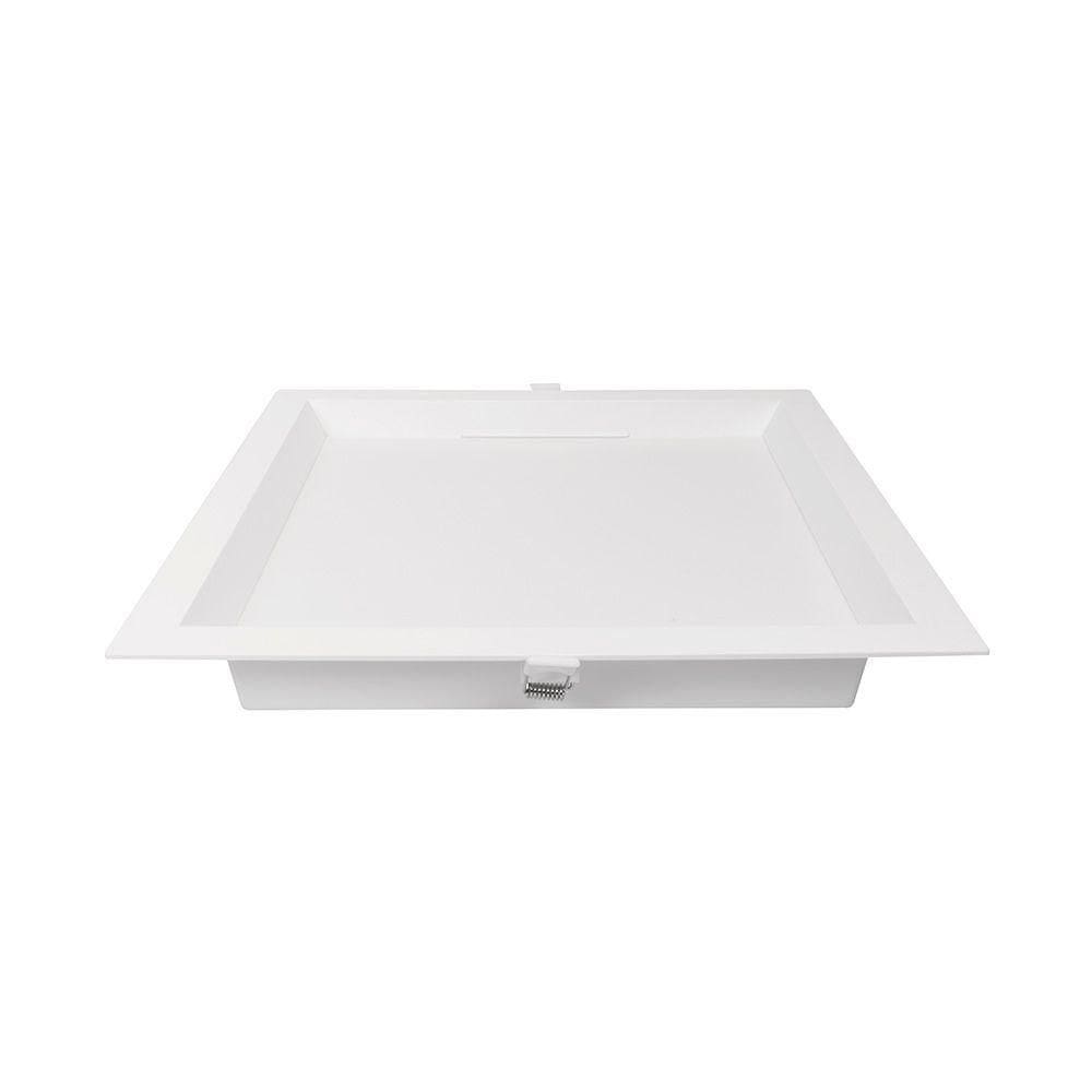 Painel De Led Nordecor Quadrado Kais De Embutir Recuado 24w Bivolt Branco 3000k Luz Amarela 4194