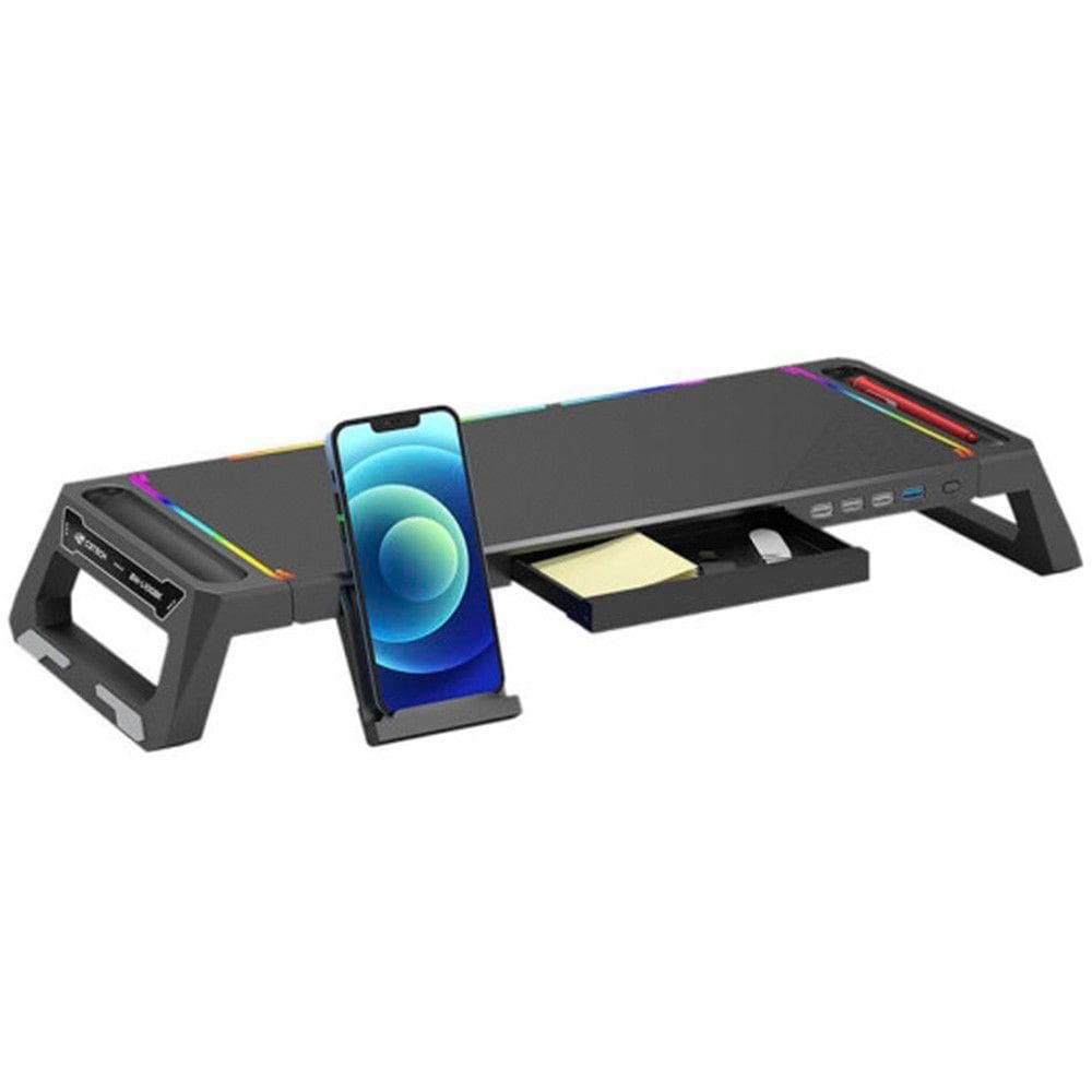 Suporte Para Monitor Bm-l100bk Rgb Preto C3tech Preto