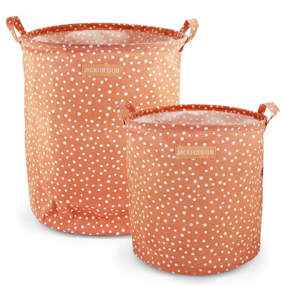 Conjunto De Cesto Para Roupa M E G Salmão - Bolinha