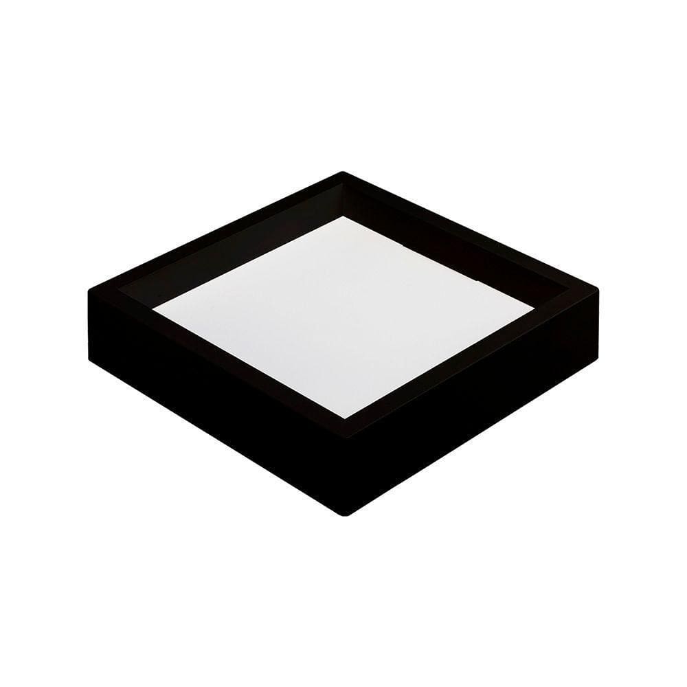 Painel De Led Nordecor Quadrado Kais De Sobrepor Recuado 24w Bivolt Preto 6500k Luz Branca 4257