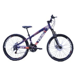 Bicicleta Viking X Tuff 25/30 26 Freio A Disco 21v Cambios Importados Roxo Laranja