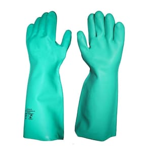 Luva Imbat Nitrílica | Longa Verde 45cm Tamanho 9 Grande