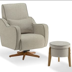 Poltrona Paula com Puff Tec. 511 Bege