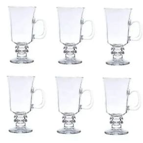 Jogo 6 Caneca Xicara Cappuccino Mocha Vidro 114 Ml - Lyor