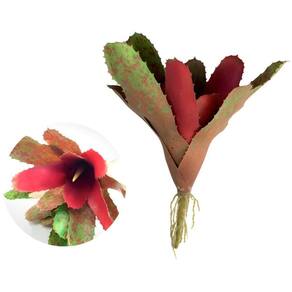 Kit 8 Pçs Bromélia Elegante Planta Artificial 8 Folhas 21cm