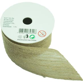 Kit 2 Fita Fibra De Juta Poliéster Sintética Decorativa 4cm