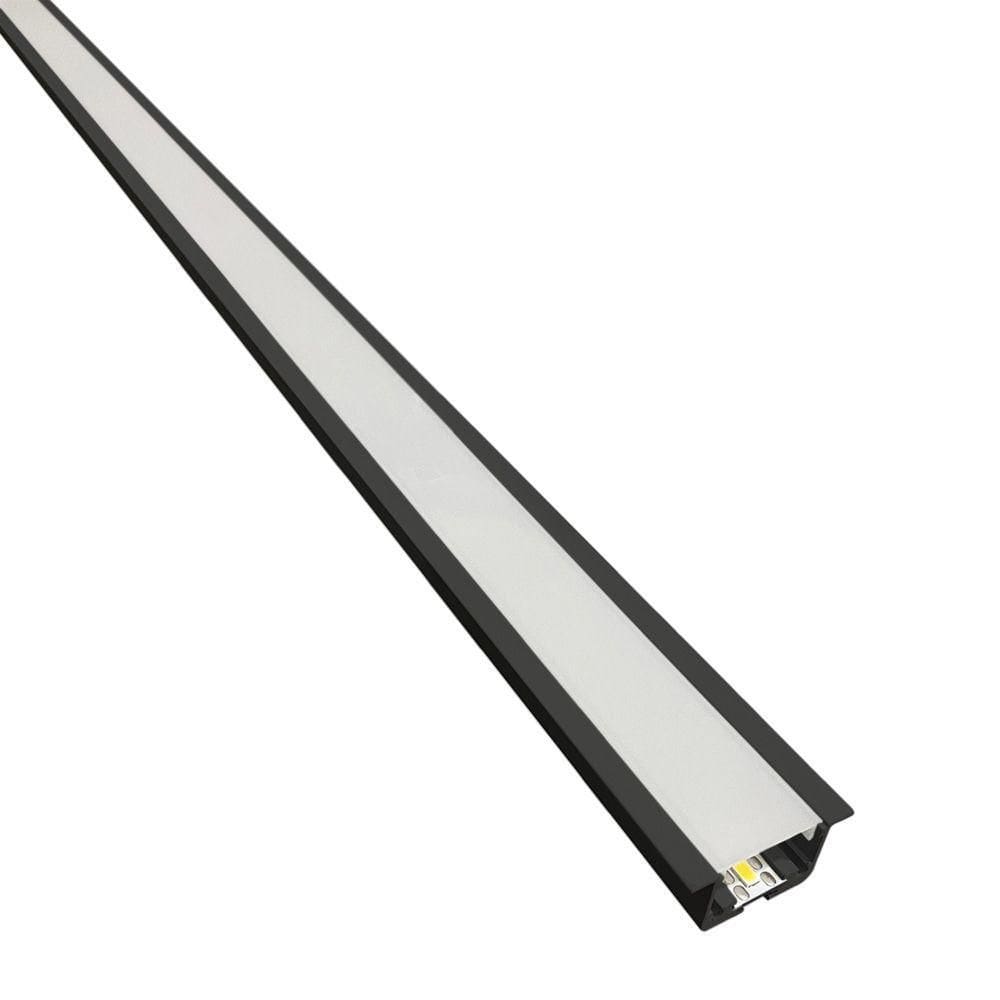 Perfil De Led De Embutir Save Energy Lls Flex Ii 2 Metros Led 4000k Preto