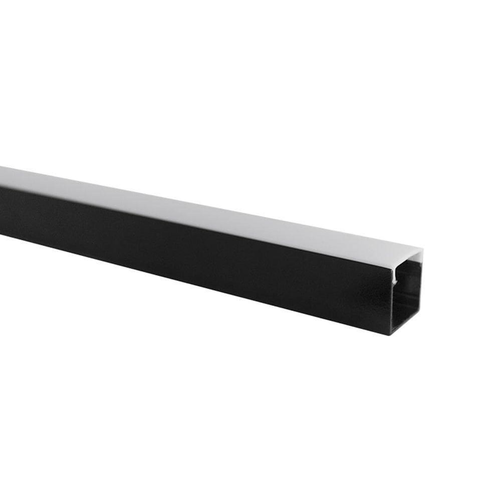 Perfil De Sobrepor Para Fita Led Blumenau Line Easy 23mm Com 2 Metros Preto Fosco